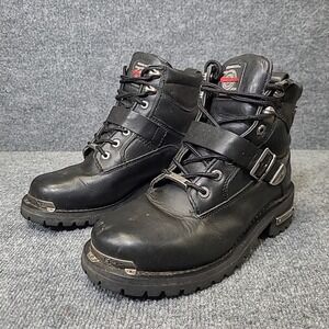 Milwaukee Motorcycle Clothing Co Womens Black‎ Leather Boots 9.5 MB223